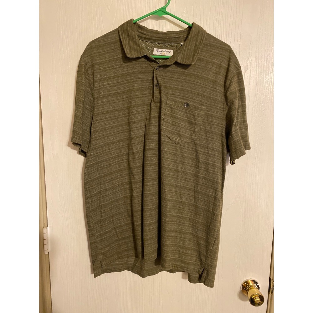 English Laundry Mens XL Olive Green Space Dye Polo Shirt Short Sleeve Pocket Tee